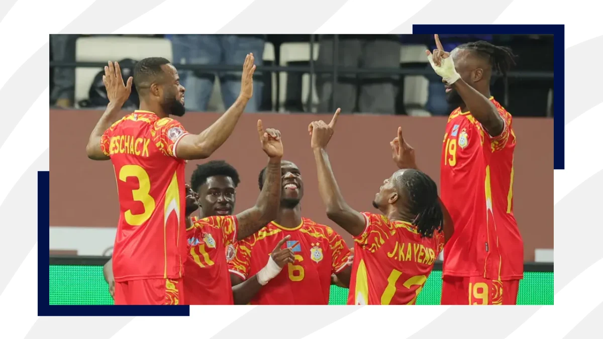 dr congo players celebrate after scoring