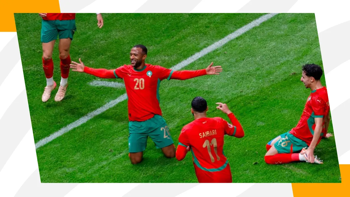 ayoub el kaabi celebrates first afcon goal against comoros