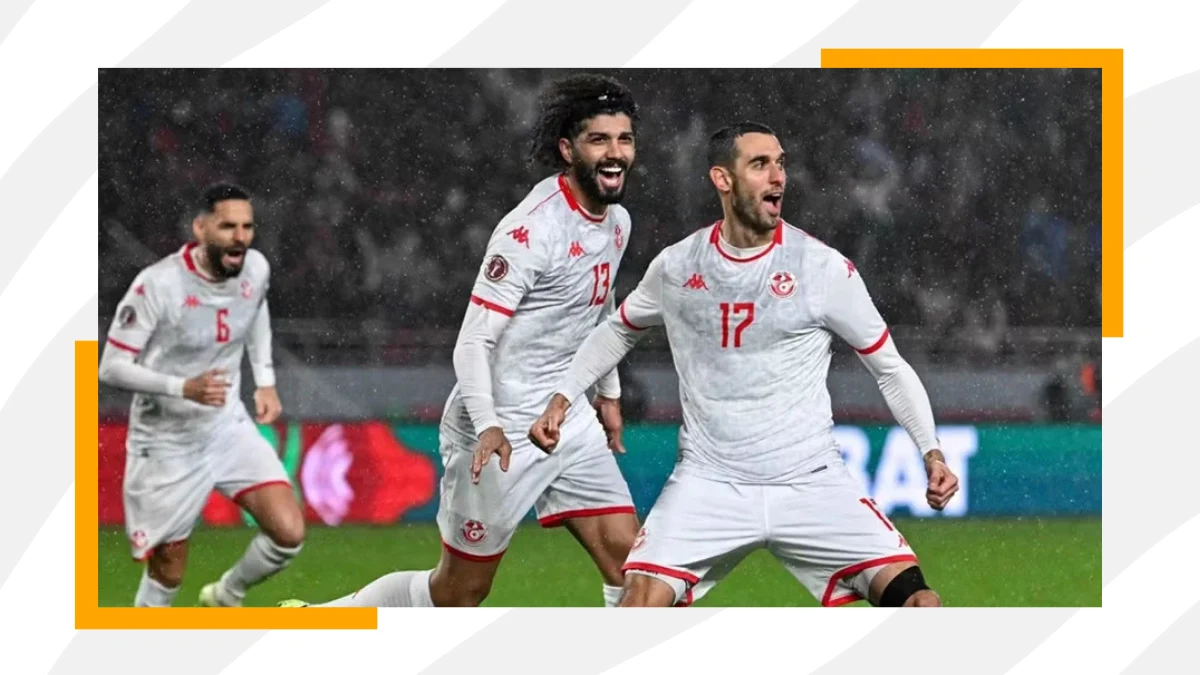 ellyes skhiri celebrates after scoring at afcon 2025