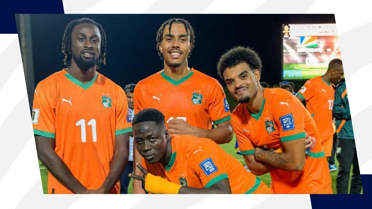 ivory coast players posing for a picture