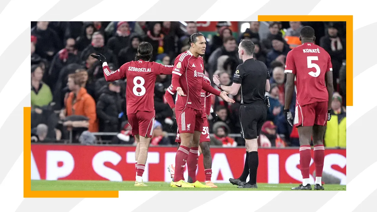 virgil van dijk protesting a decision
