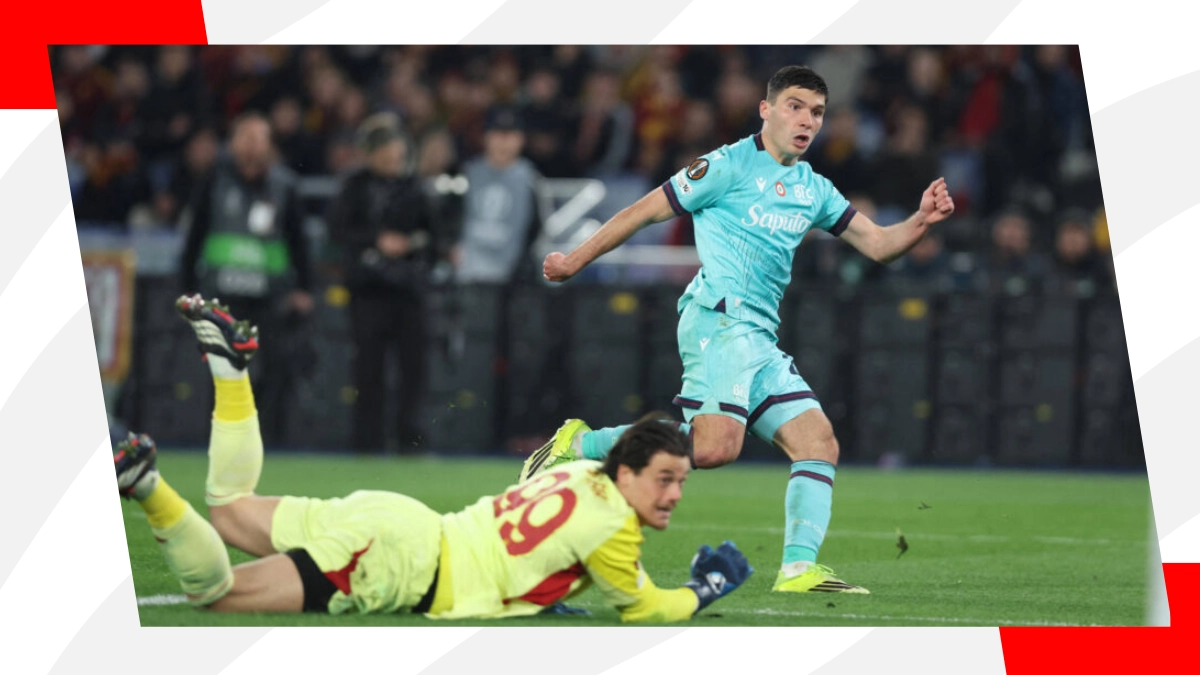Il gol di Cambiaghi in Roma-Bologna di Europa League