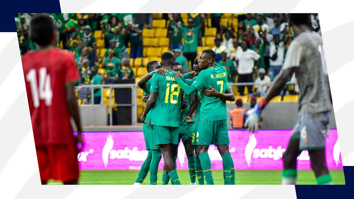 Senegal players celebrate