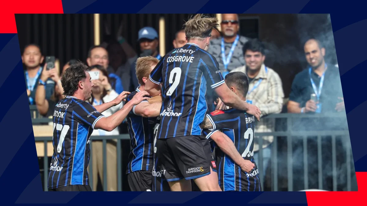 auckland fc players celebrating