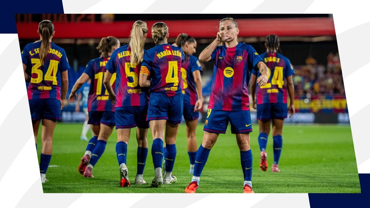 Barcelona women celebrate