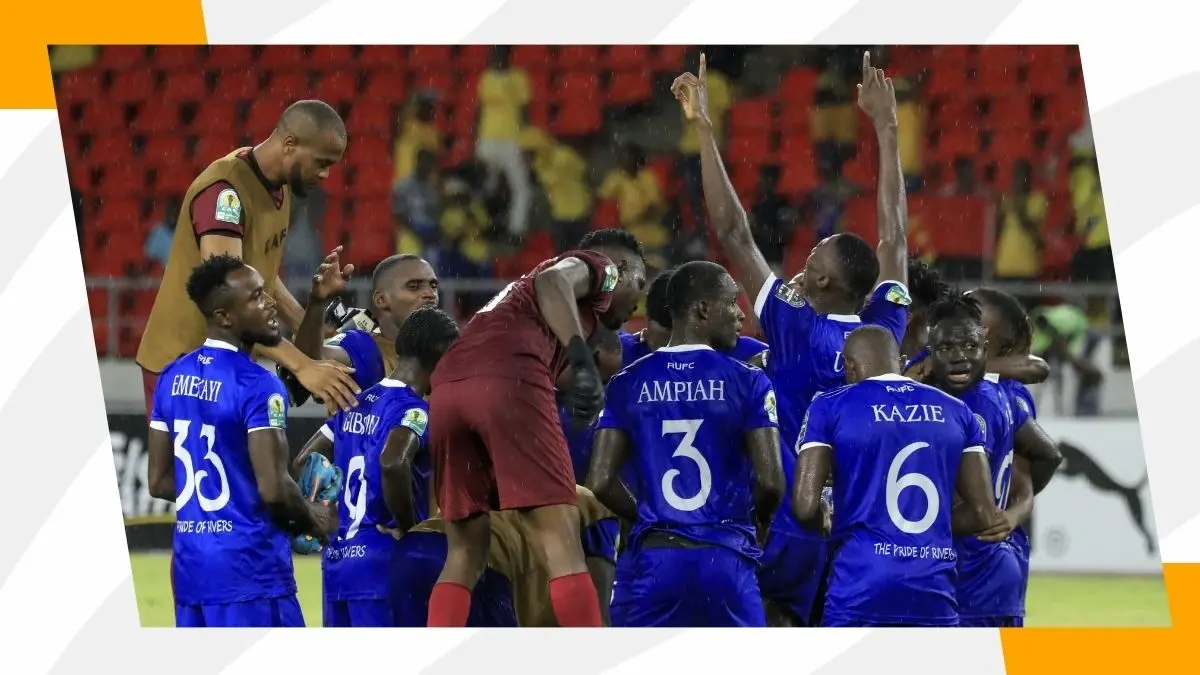 Rivers United celebrating goal