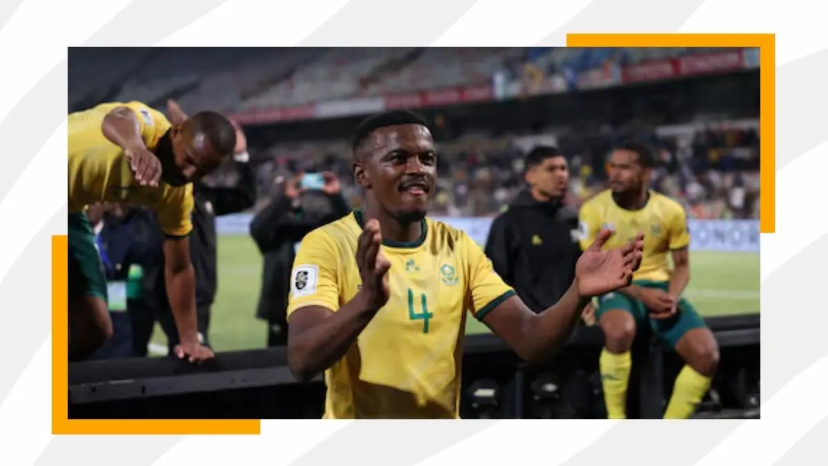 South Africa football team celebrating goal