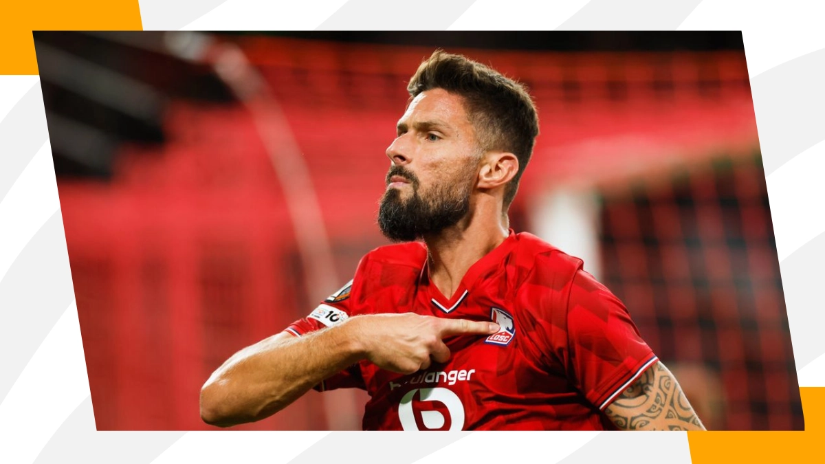 Olivier Giroud celebrates a goal