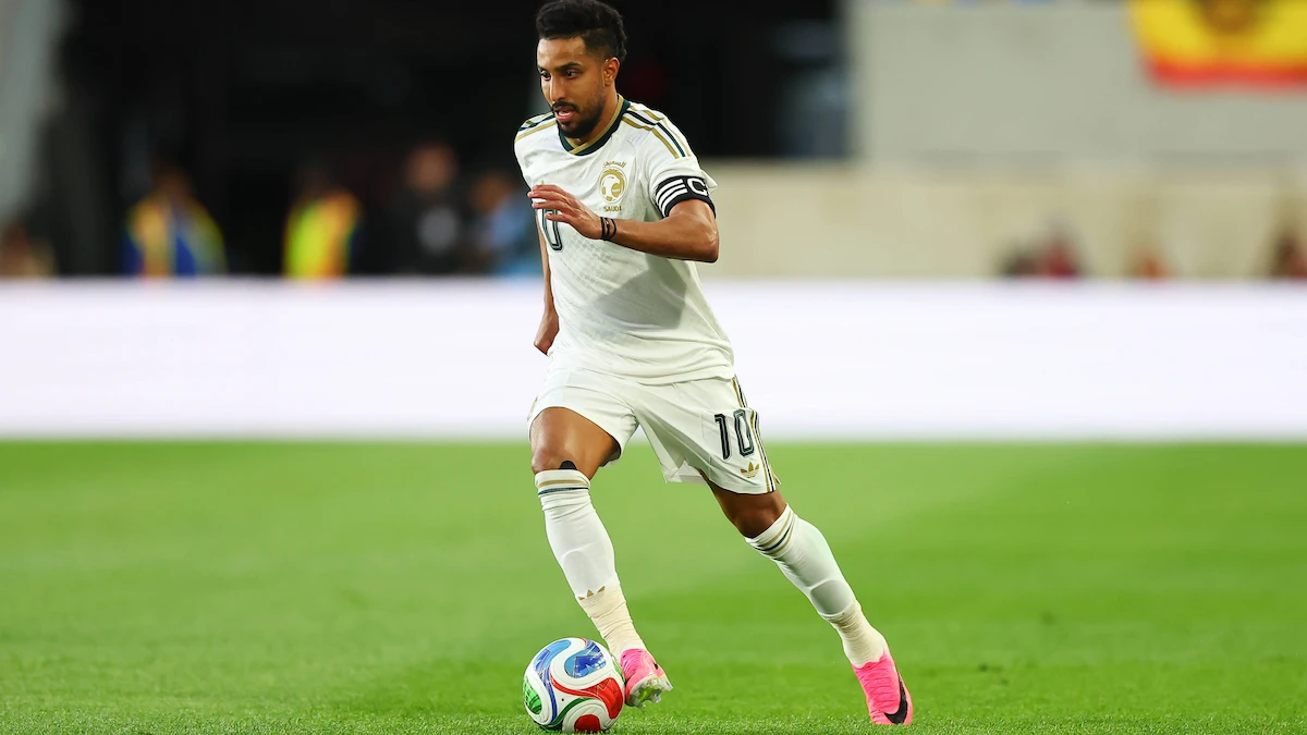 Saudi Arabia's Al Dawsari playing football
