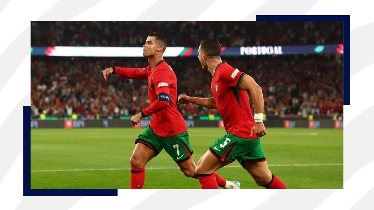 Denemarken - Portugal: Cristiano Ronaldo scoort!