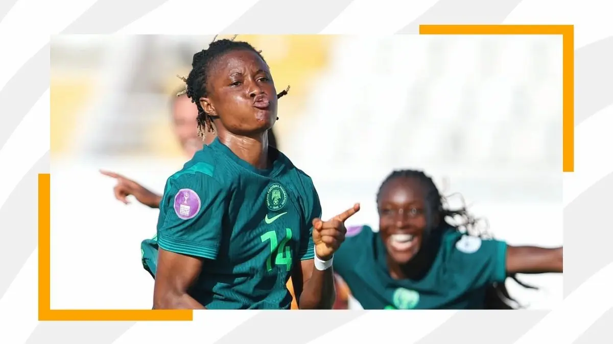 Nigerian women celebrating goal