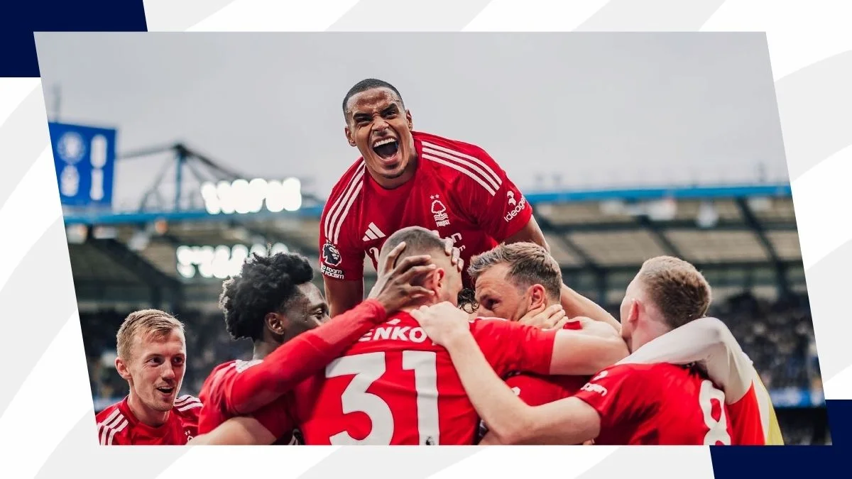 Nottingham Forest players celebrating