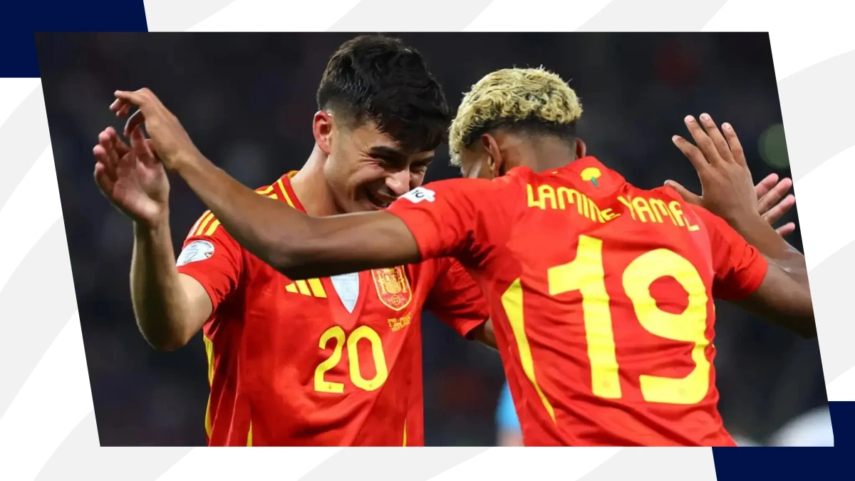 pedri and yamal celebrating