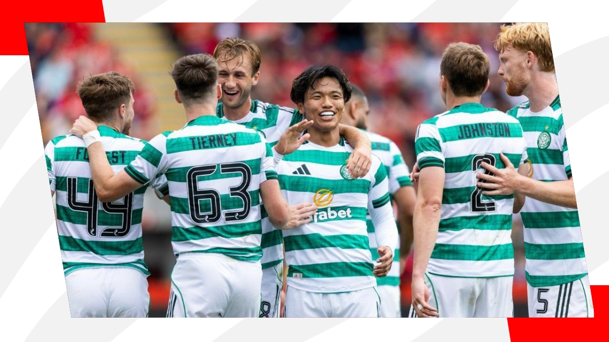 Celtic players celebrate