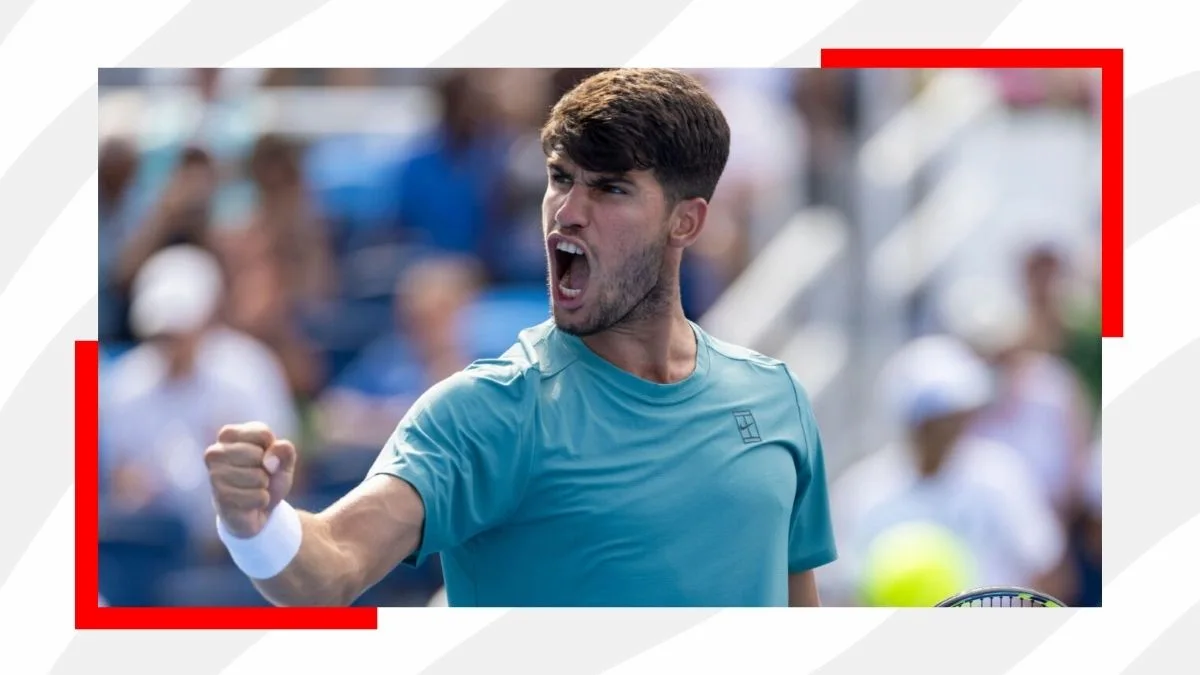 Carlos Alcaraz playing tennis