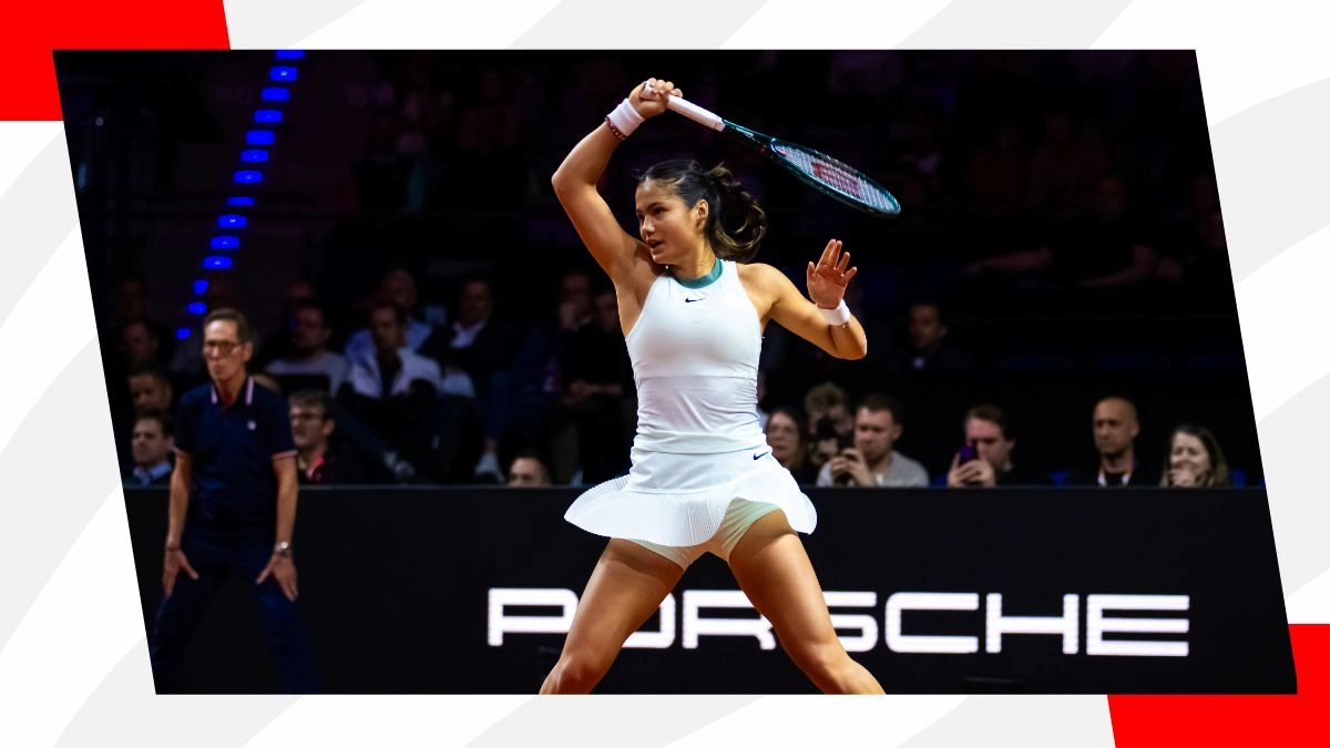 Emma Raducanu playing tennis