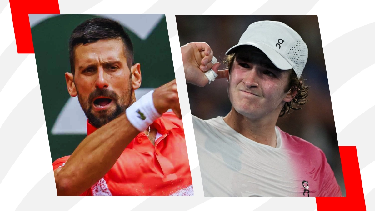 Novak Djokovic y Joao Fonseca