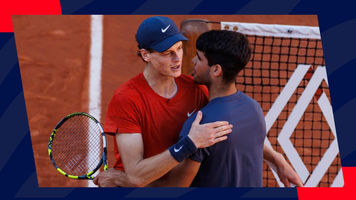 Jannik Sinner y Carlos Alcaraz en Roland Garros