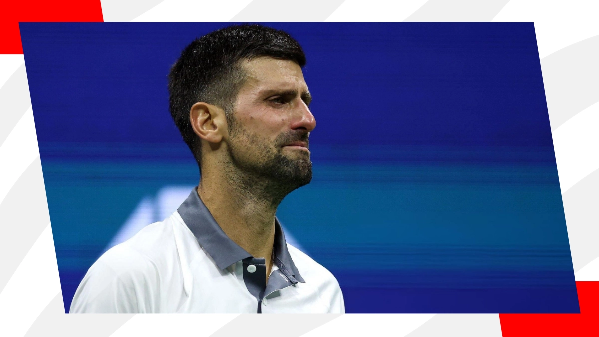 Novak Djokovic llorando en US Open